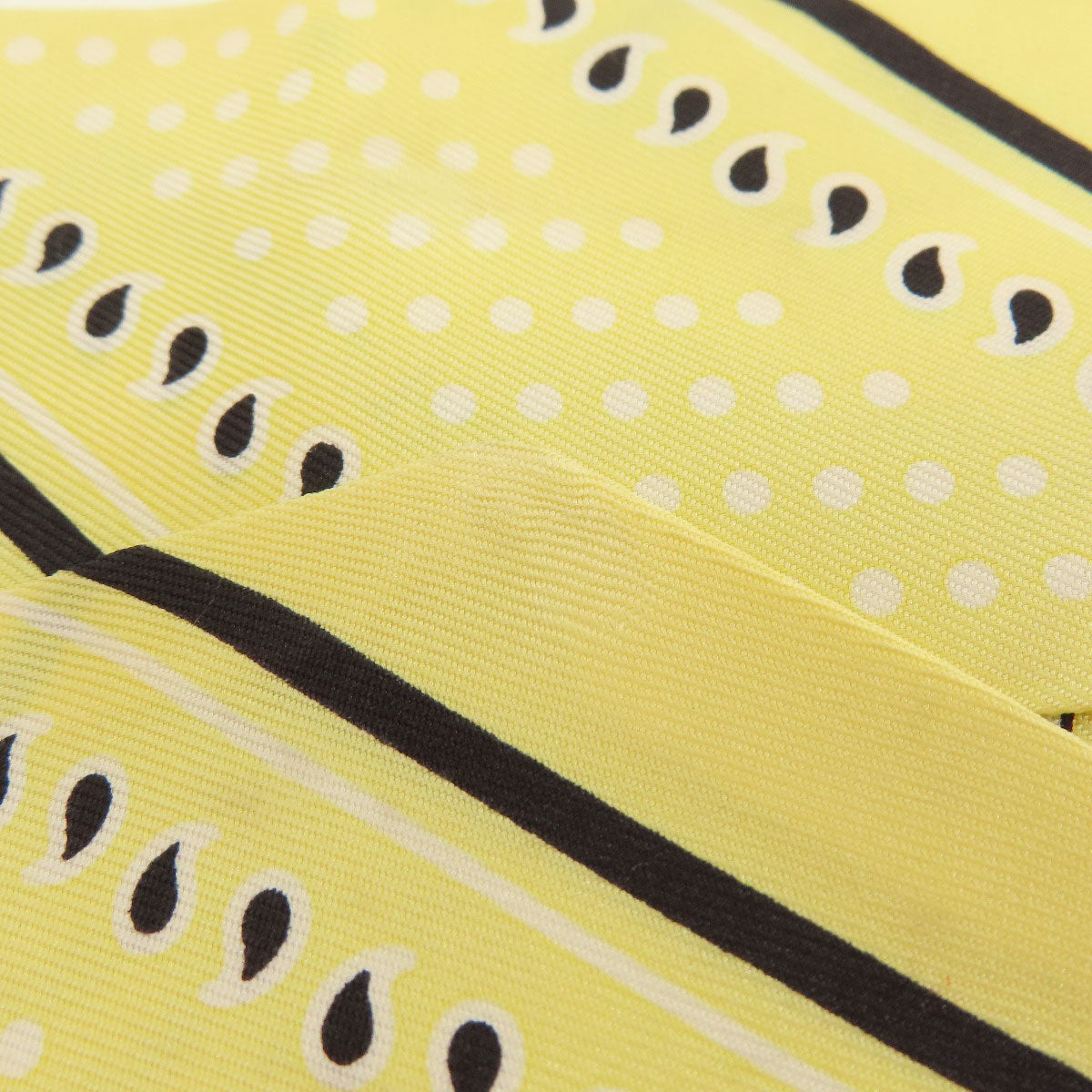 HERMES scarf silk yellow Twilly zebra motif Women Used