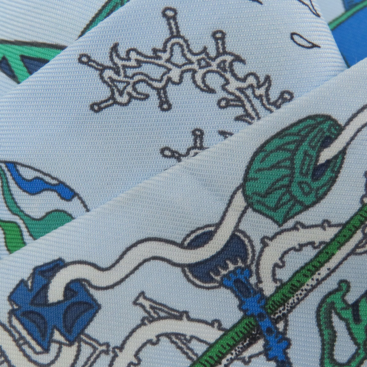 HERMES scarf silk blue Twilly Women Used