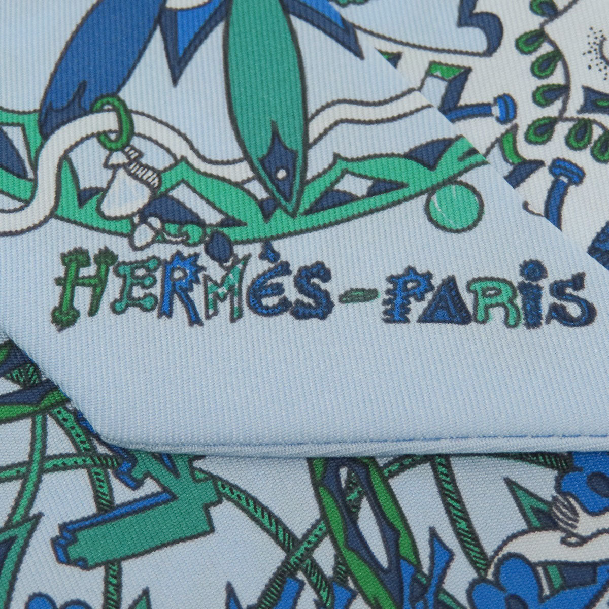 HERMES scarf silk blue Twilly Women Used