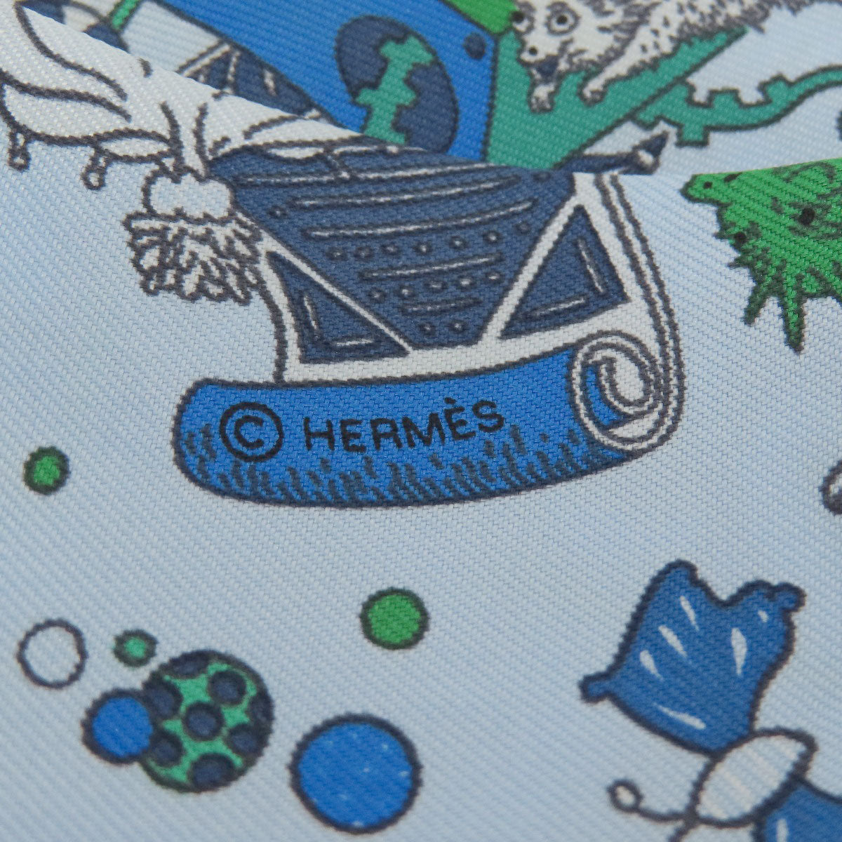 HERMES scarf silk blue Twilly Women Used