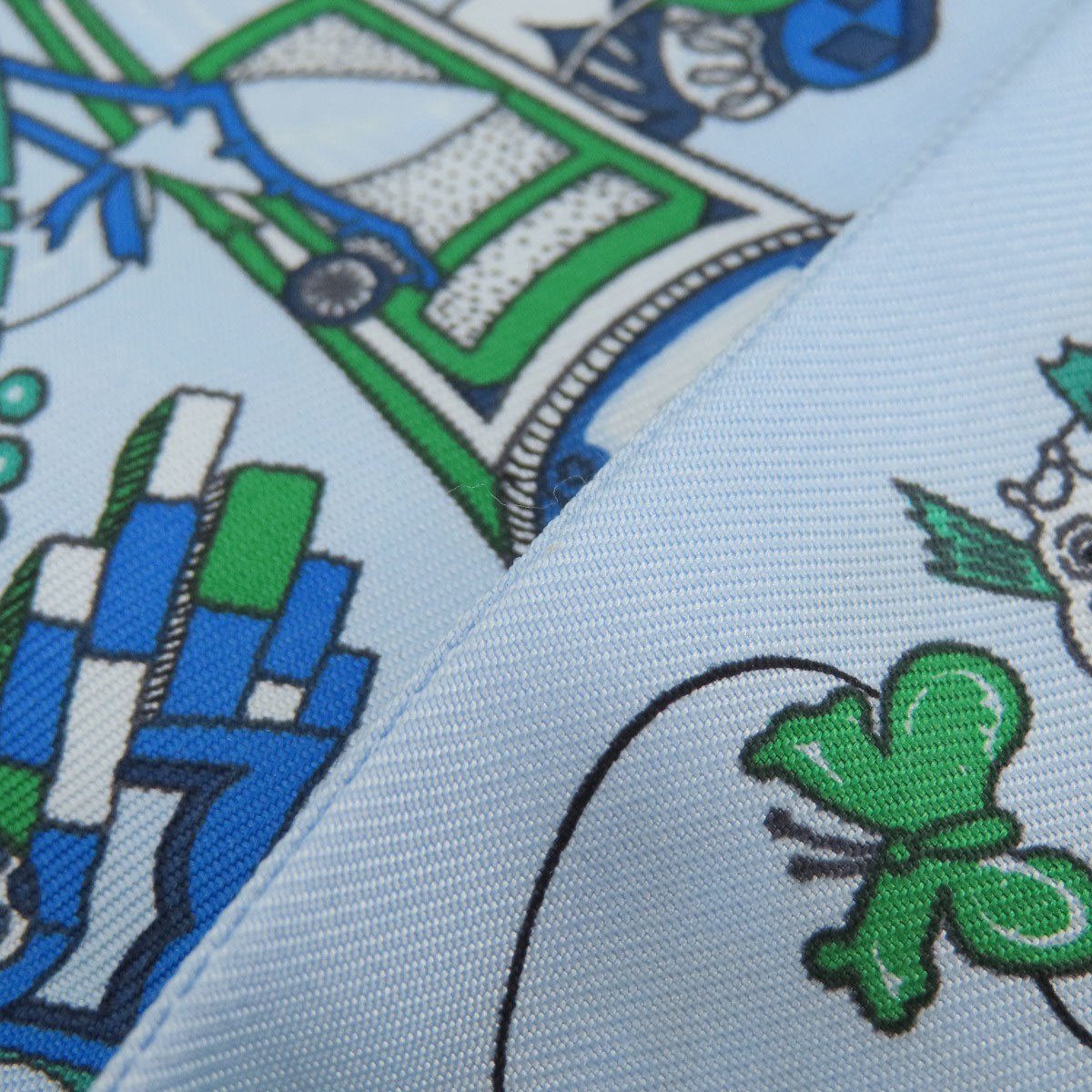 HERMES scarf silk blue Twilly Women Used