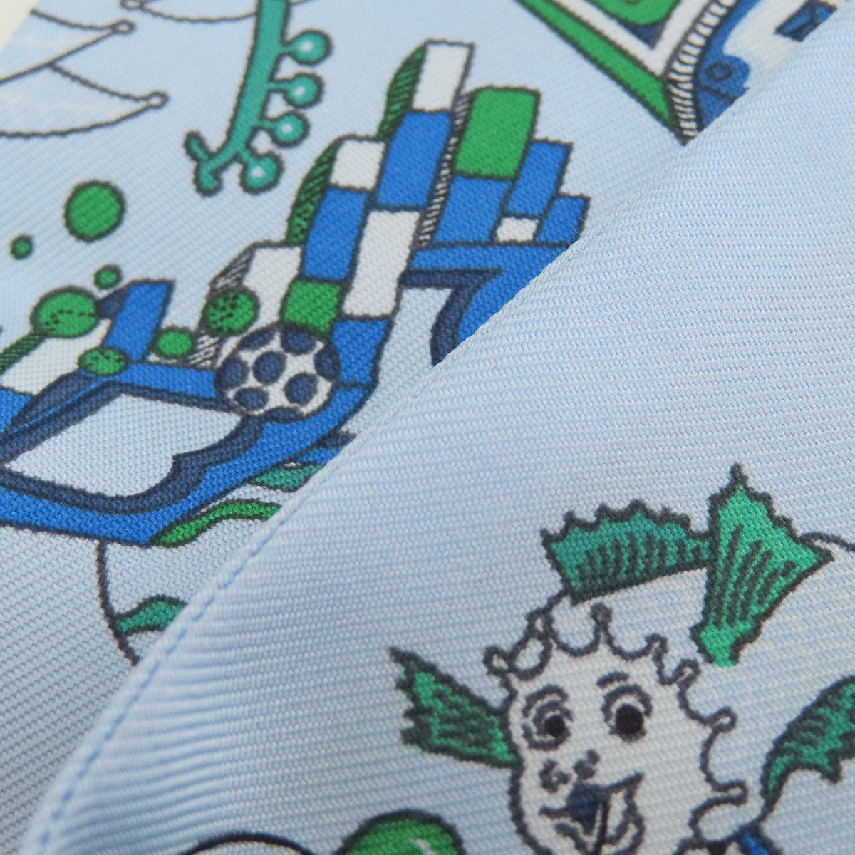 HERMES scarf silk blue Twilly Women Used