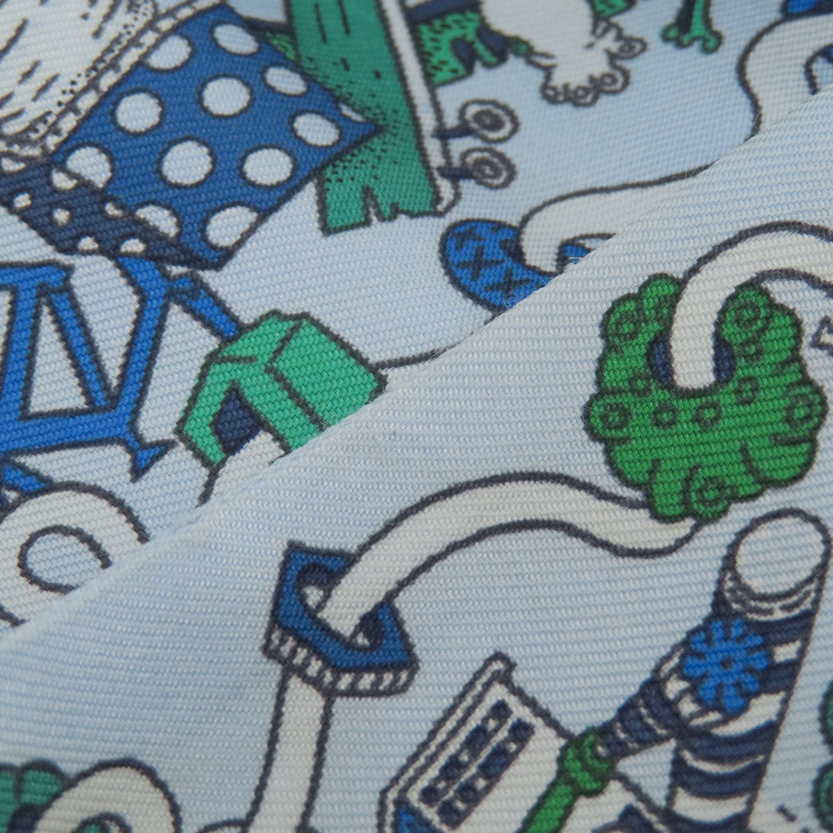 HERMES scarf silk blue Twilly Women Used