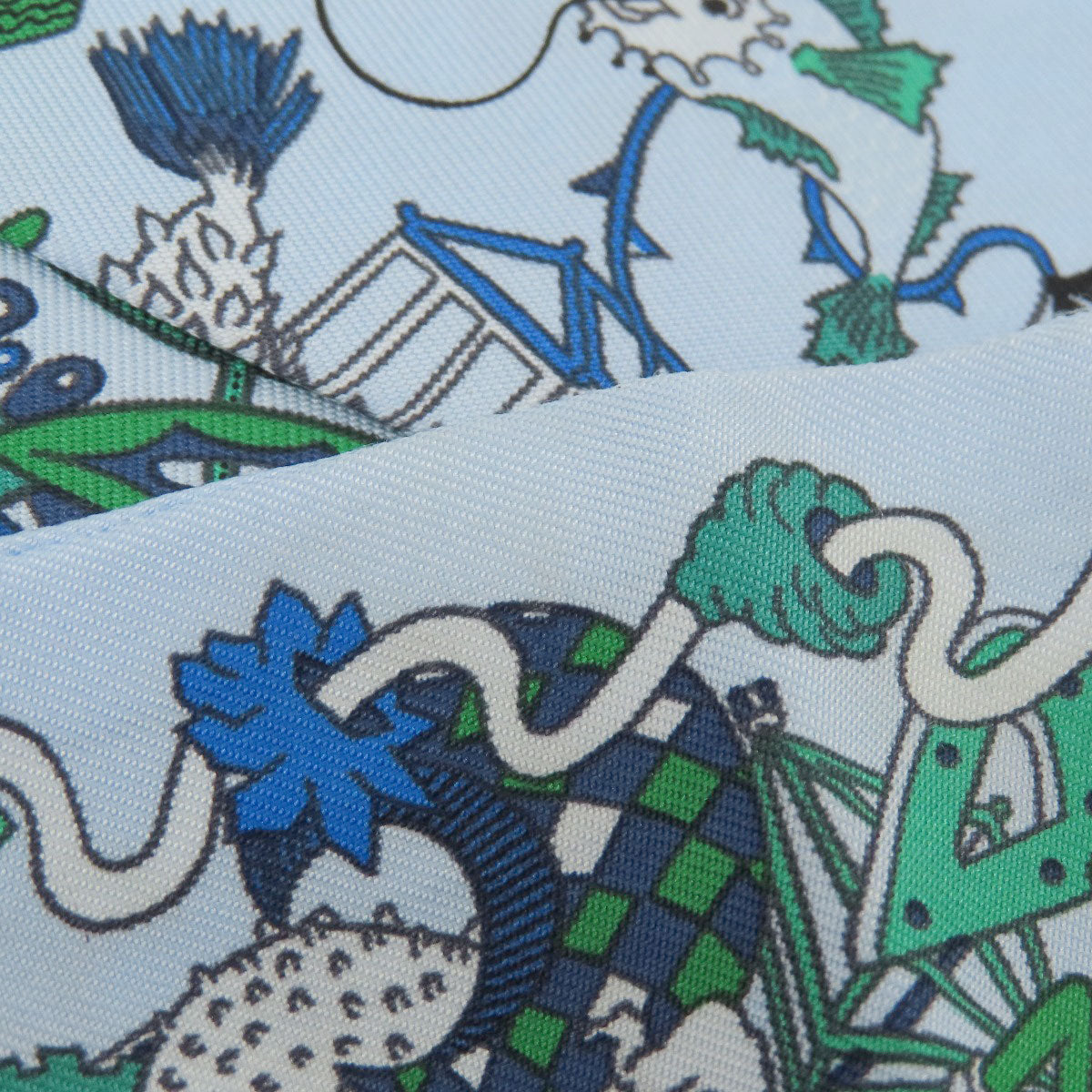HERMES scarf silk blue Twilly Women Used
