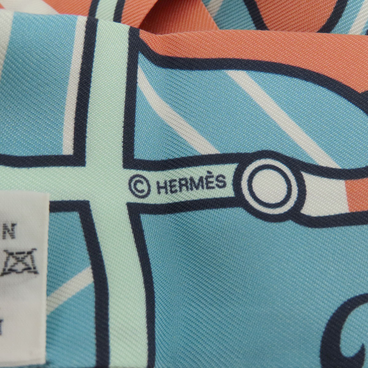 HERMES scarf silk blue Twilly Women Used