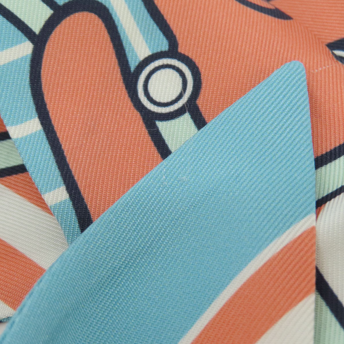 HERMES scarf silk blue Twilly Women Used