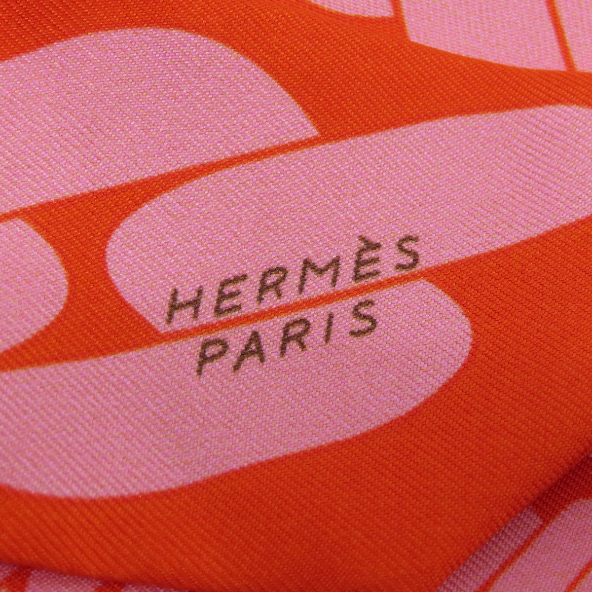 HERMES scarf silk Orange Twilly Women Used