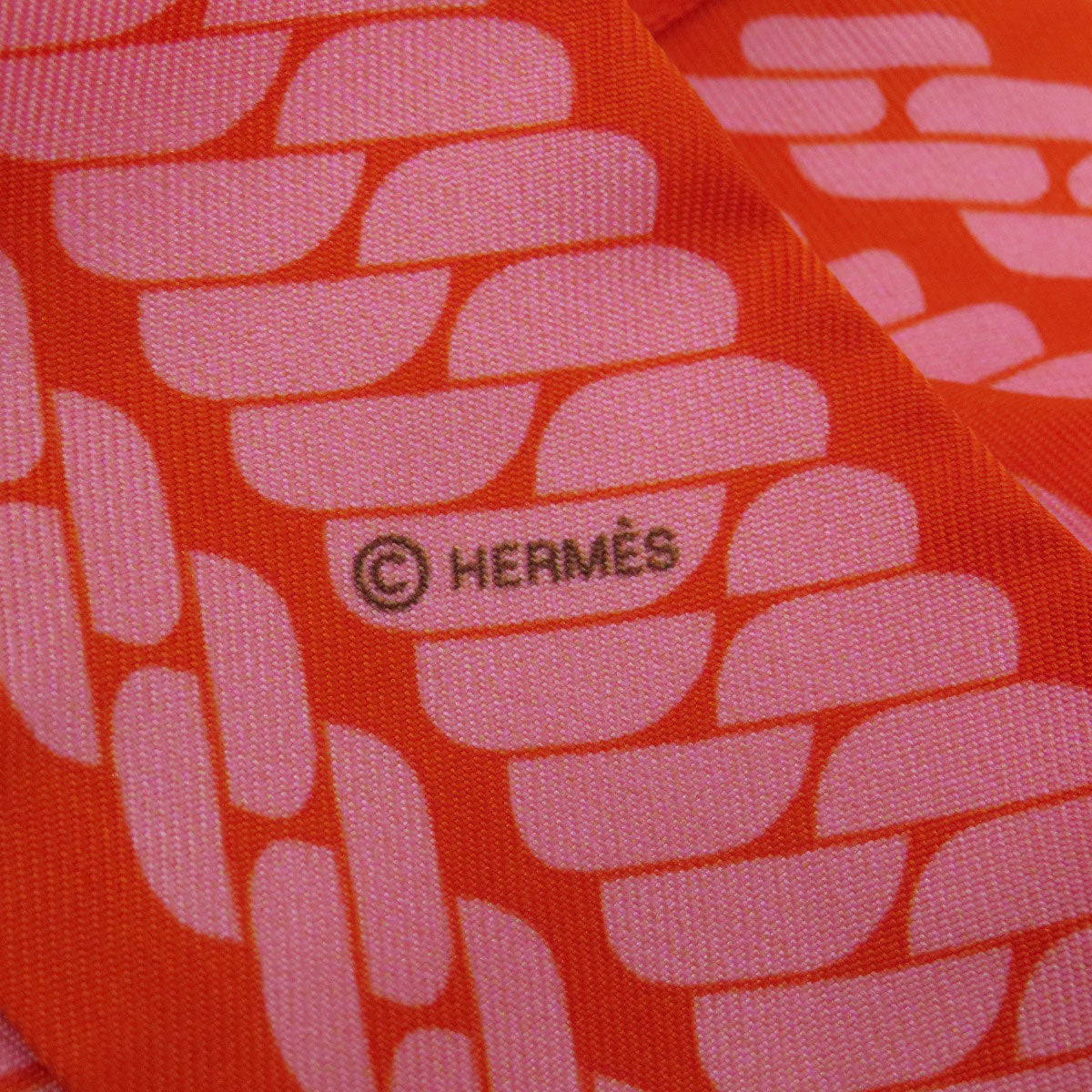 HERMES scarf silk Orange Twilly Women Used