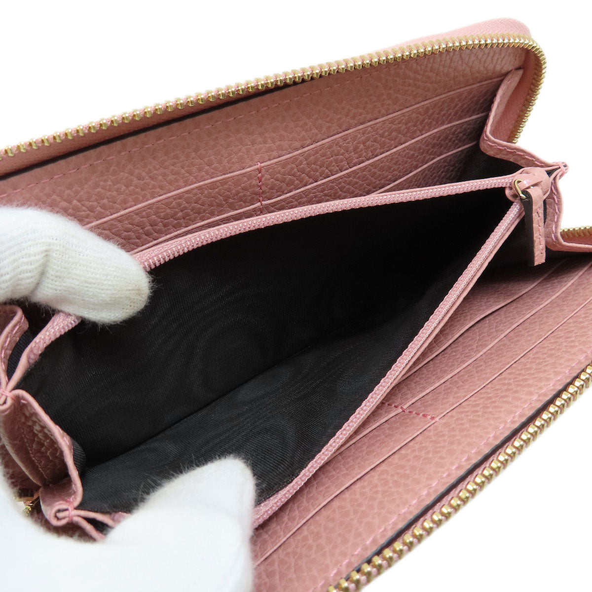GUCCI Long Wallet Purse 449347 leather pink Interlocking G outlet