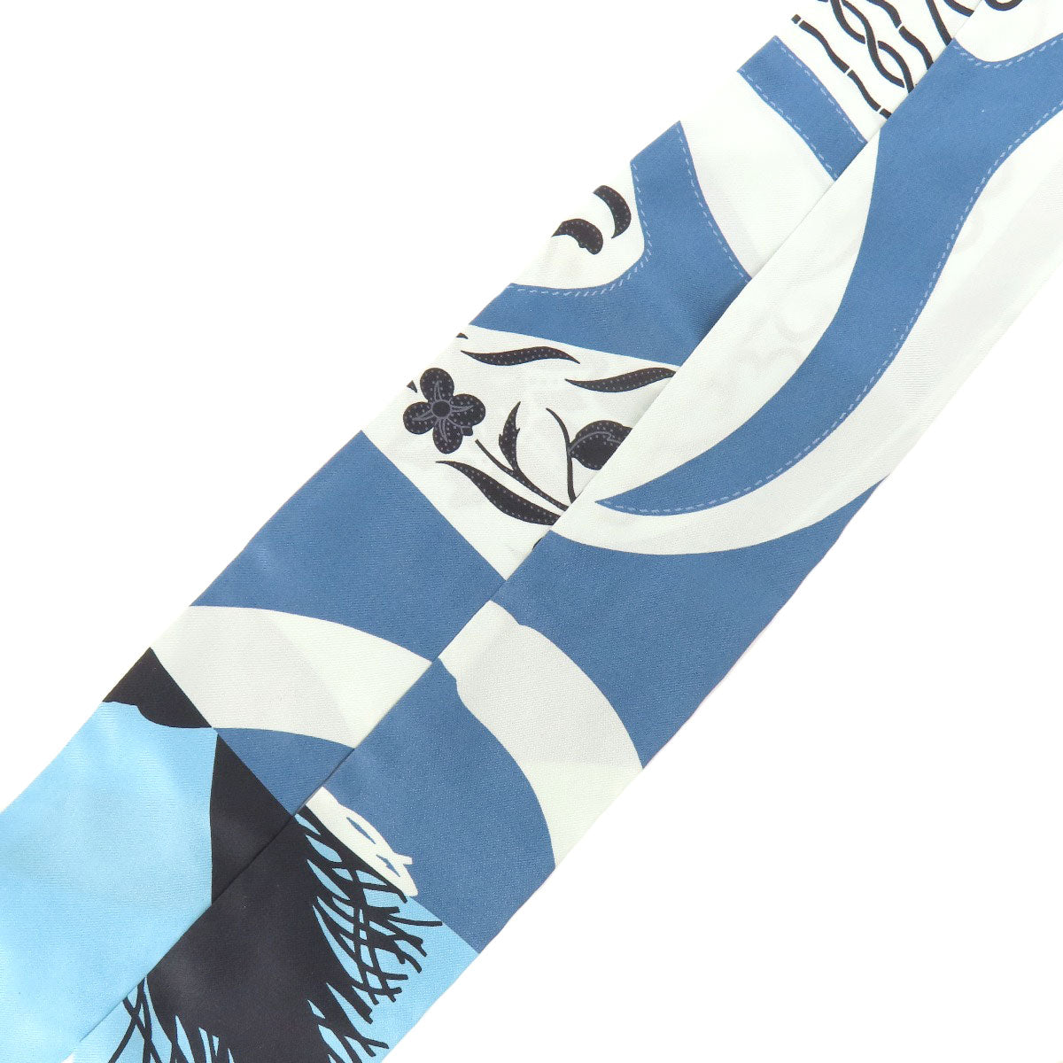 HERMES scarf silk blue Twilly Women Used