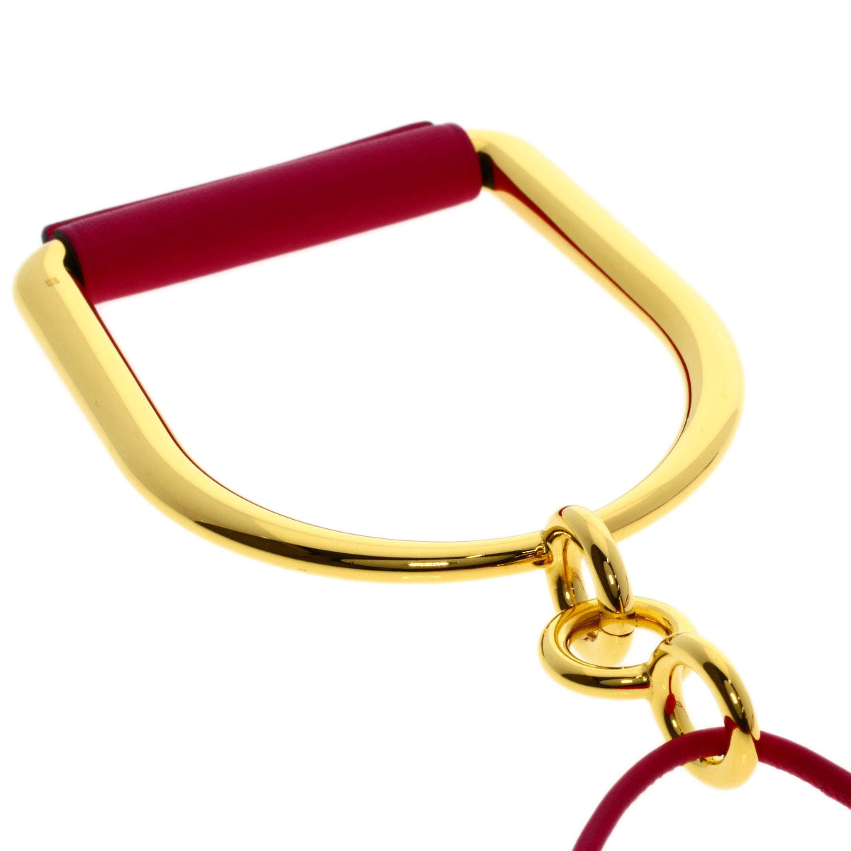 HERMES Necklace metallic pink Eritage Equestre GM Women Used