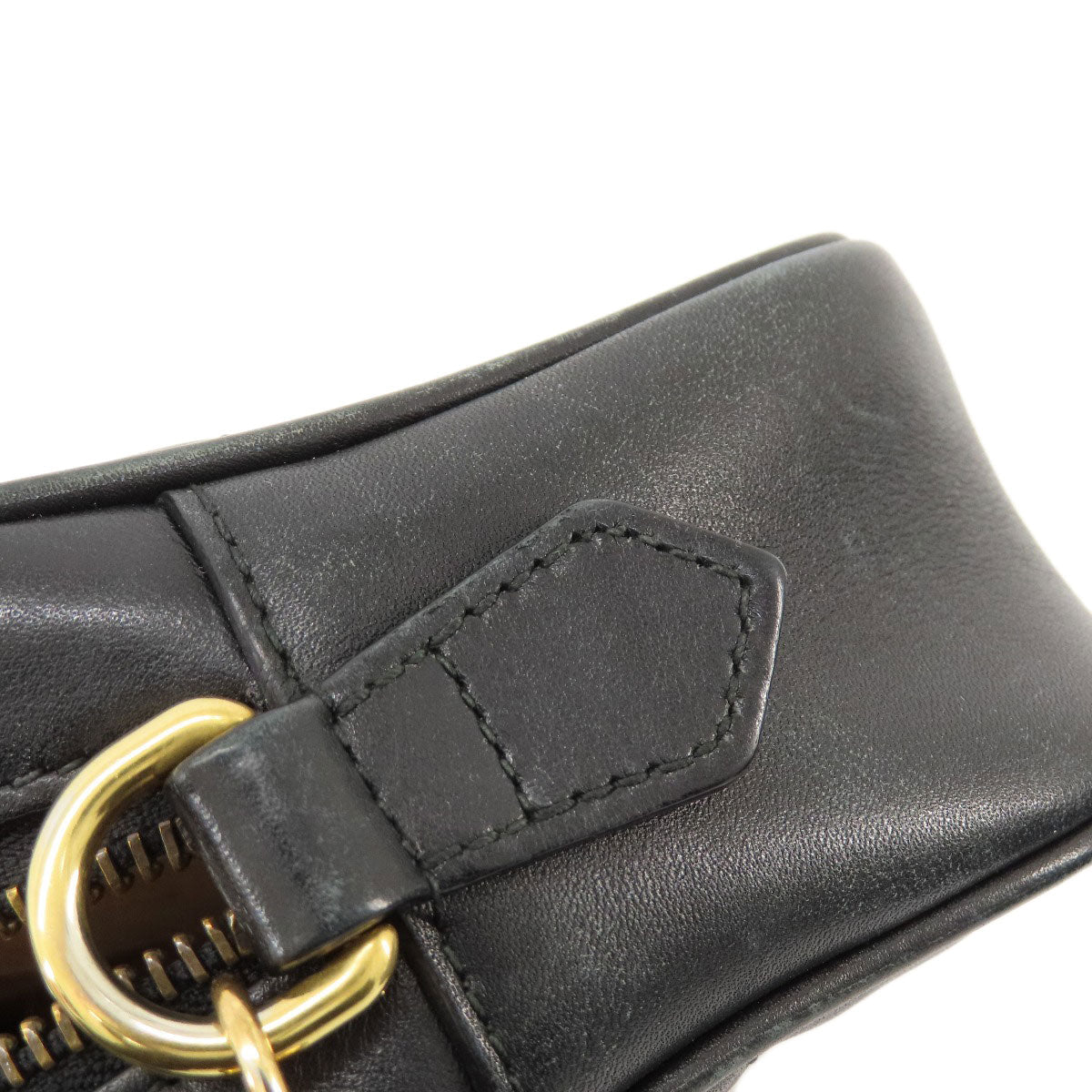 GUCCI Shoulder Bag 448065 Calfskin black GG Marmont mini bag Women Used