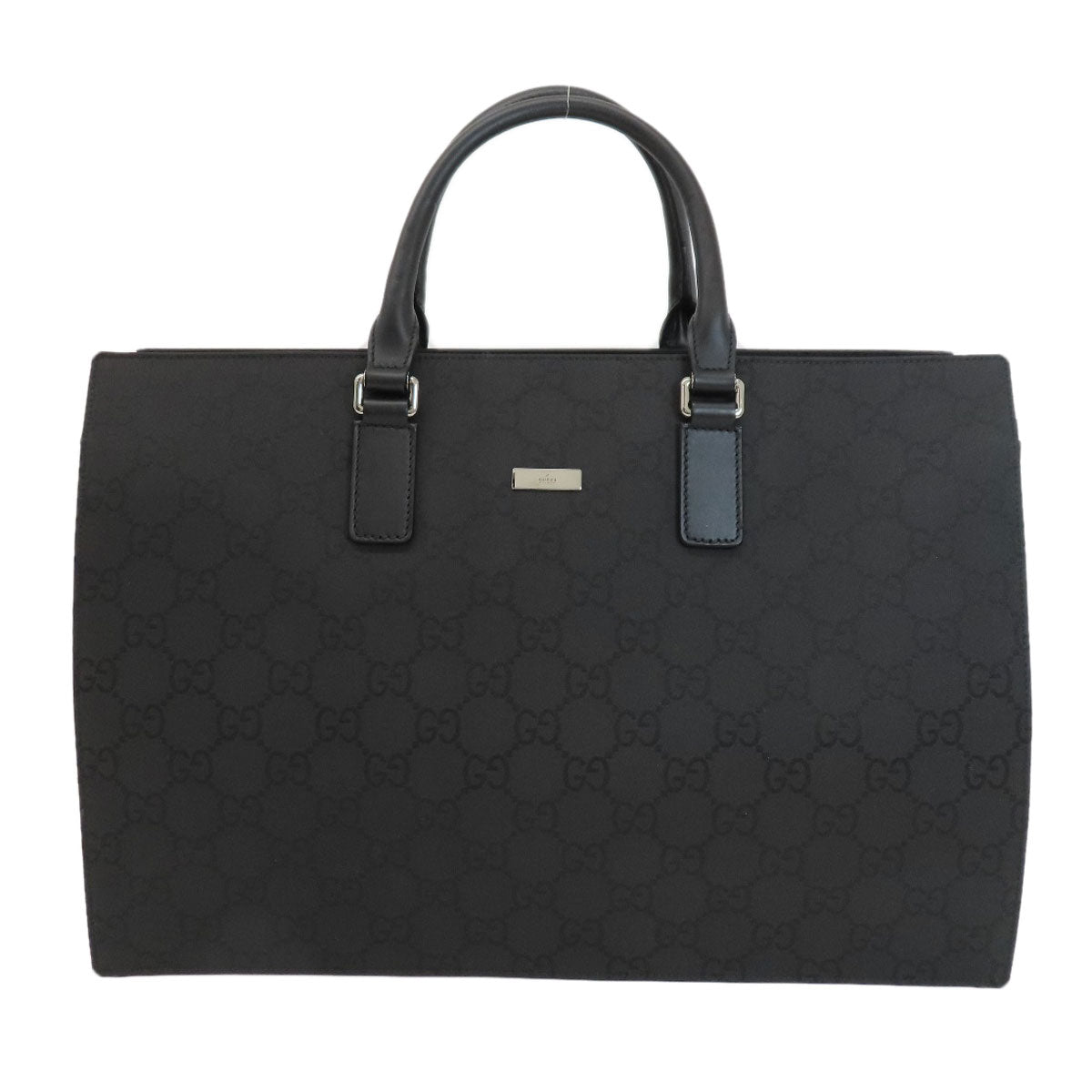 GUCCI Handbag 190630 Nylon canvas black Briefcase GG Outlet Women Used