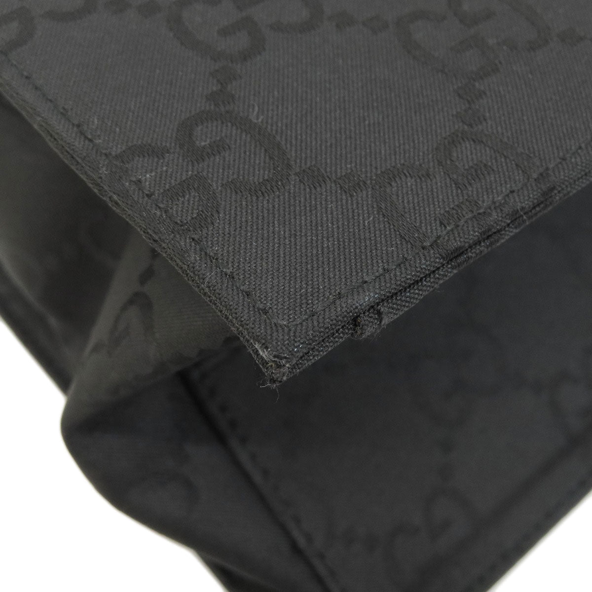 GUCCI Handbag 190630 Nylon canvas black Briefcase GG Outlet Women Used