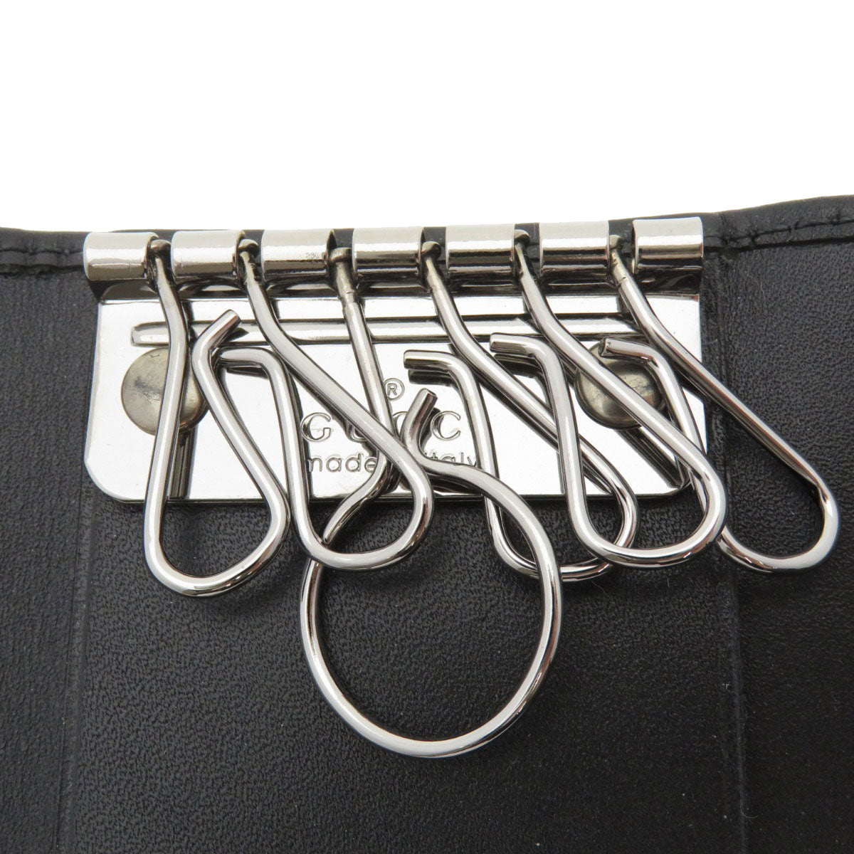 GUCCI Key case Key holder  92749 Calfskin black Logo motif