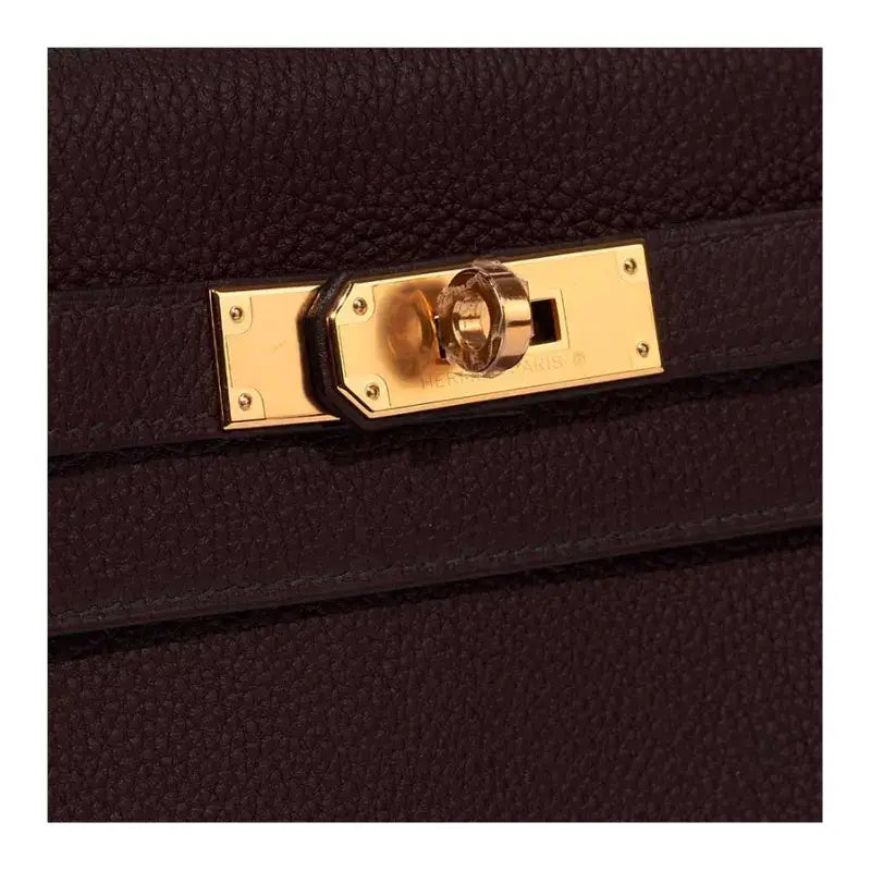 HERMES Kelly 25 Saddle Red Togo leather Bag Handbag (25,28) silver hardware