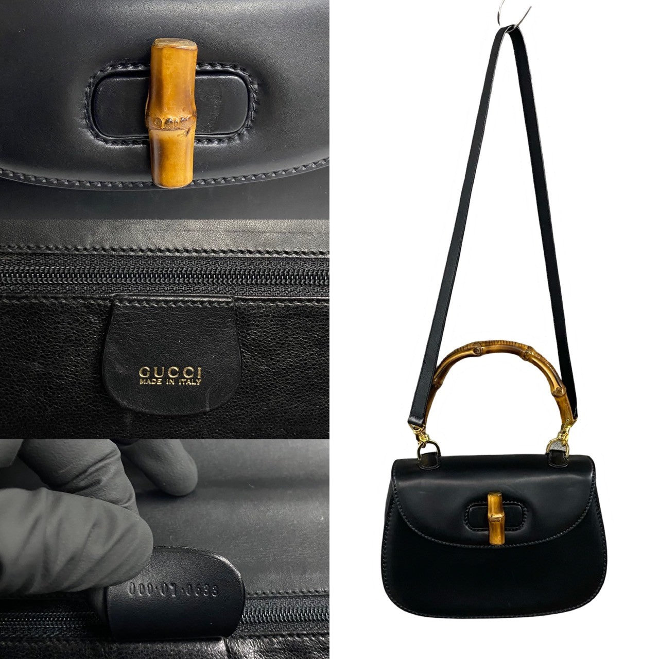 GUCCI Shoulder Bag Bamboo black Bamboo