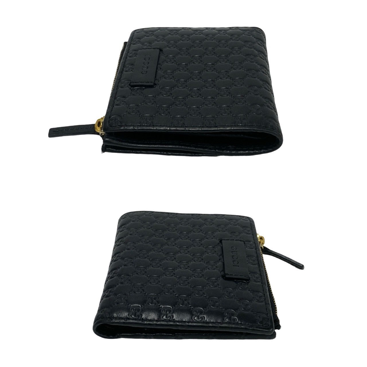 GUCCI Bifold Wallet leather black Guccisima