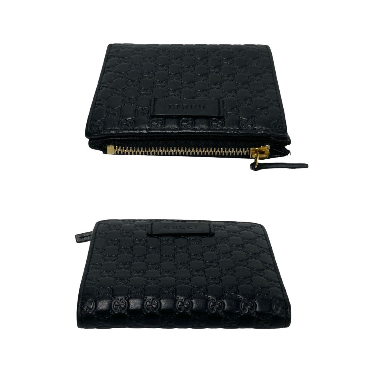 GUCCI Bifold Wallet leather black Guccisima