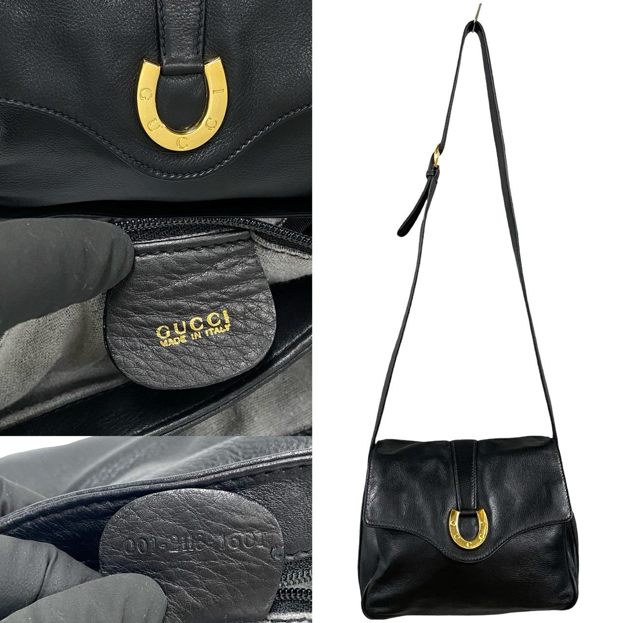 GUCCI Shoulder Bag leather black