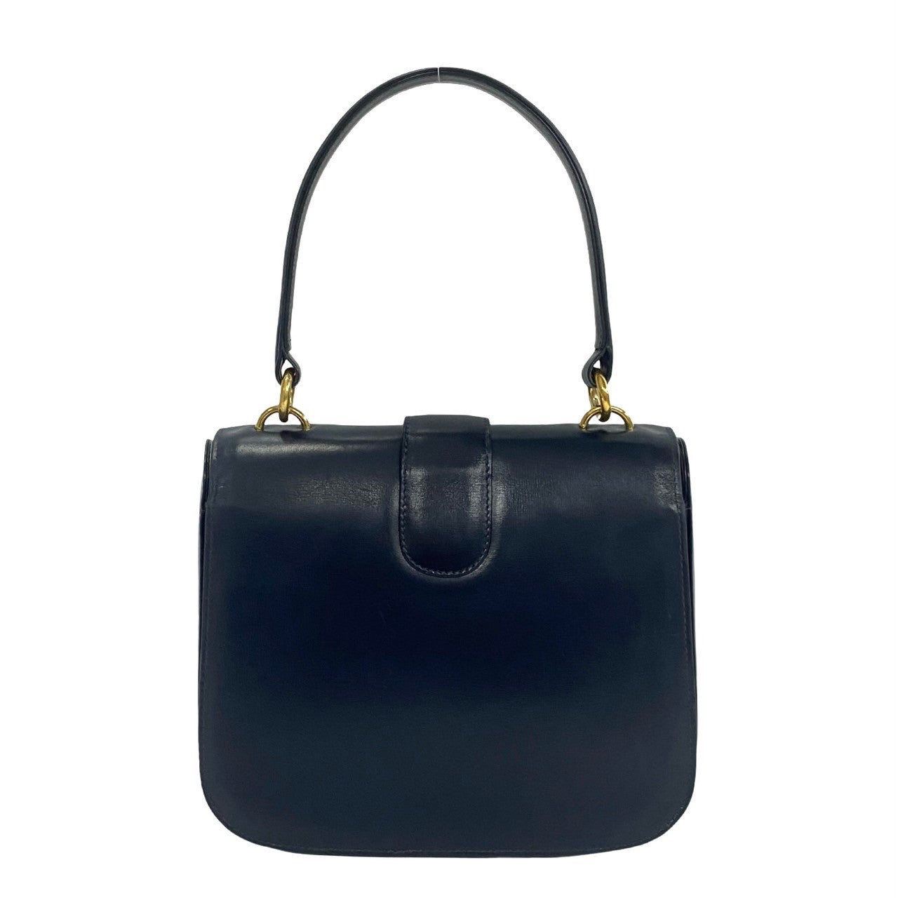 GUCCI Handbag Calfskin Navy Old Gucci