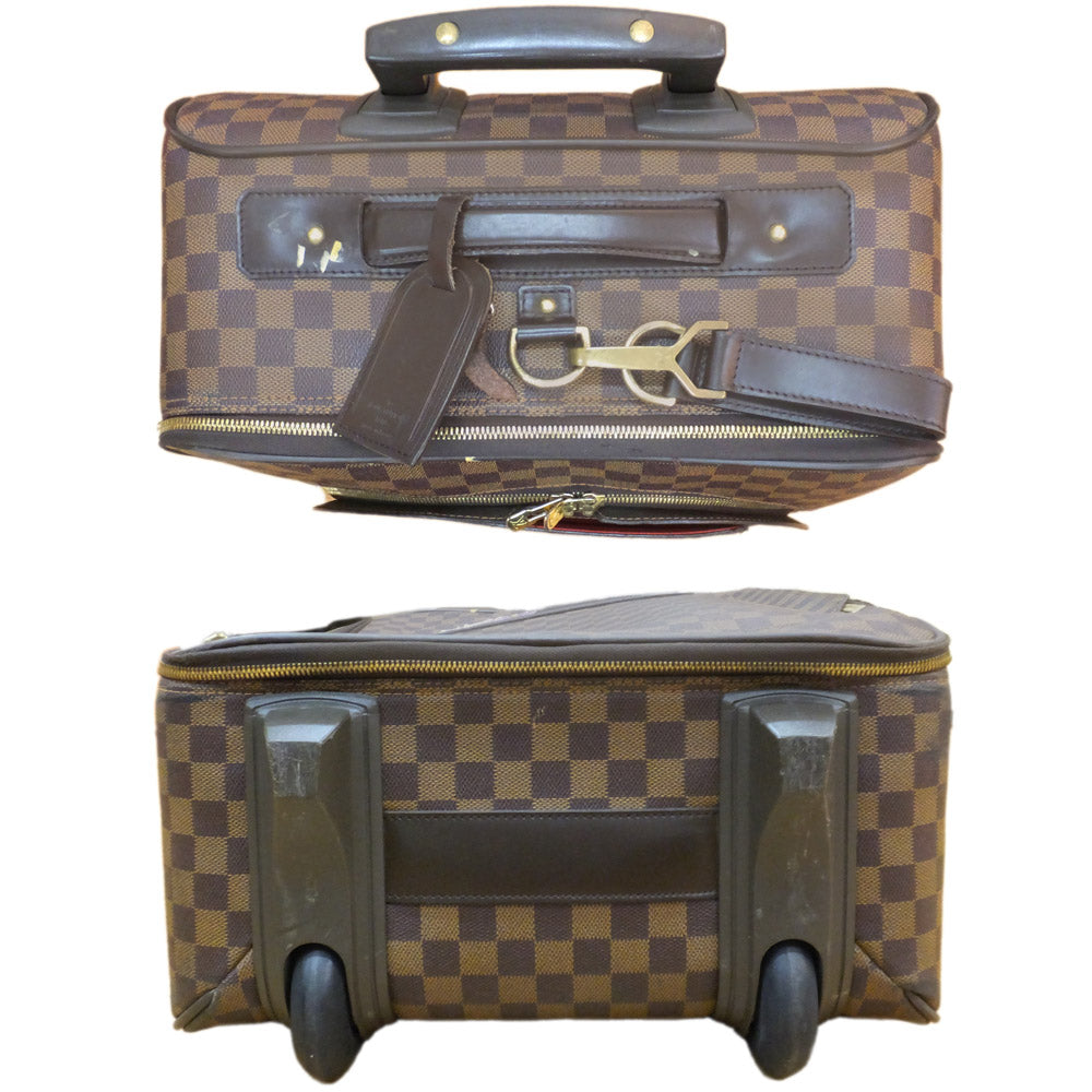 Louis Vuitton 55 Carry Case N23294 Travel Bag Damier Brown G  Linen Leather suitcase