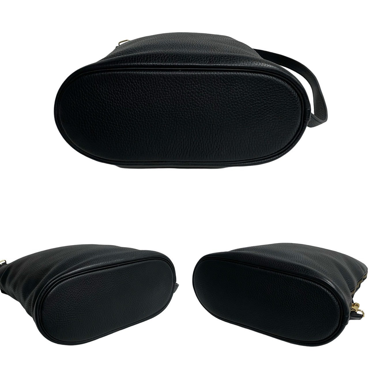 HERMES Shoulder Bag leather black Movie Fam