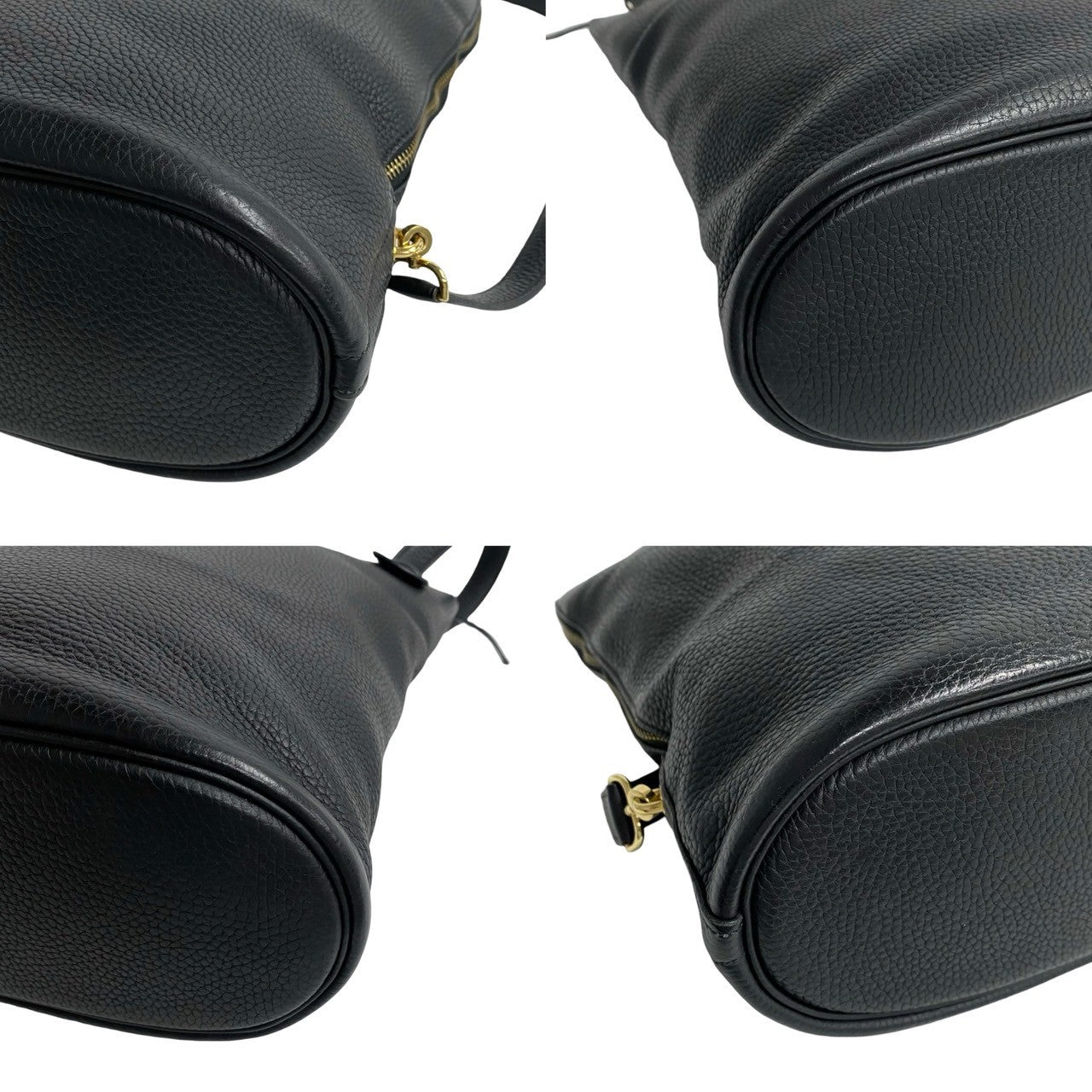 HERMES Shoulder Bag leather black Movie Fam