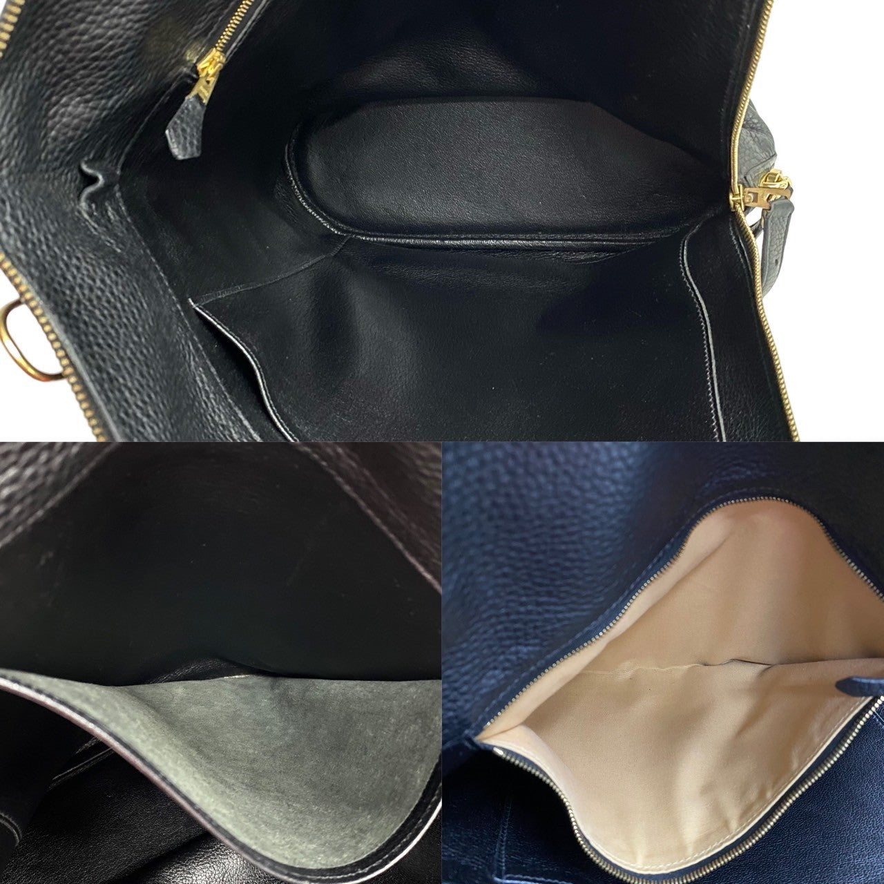 HERMES Shoulder Bag leather black Movie Fam