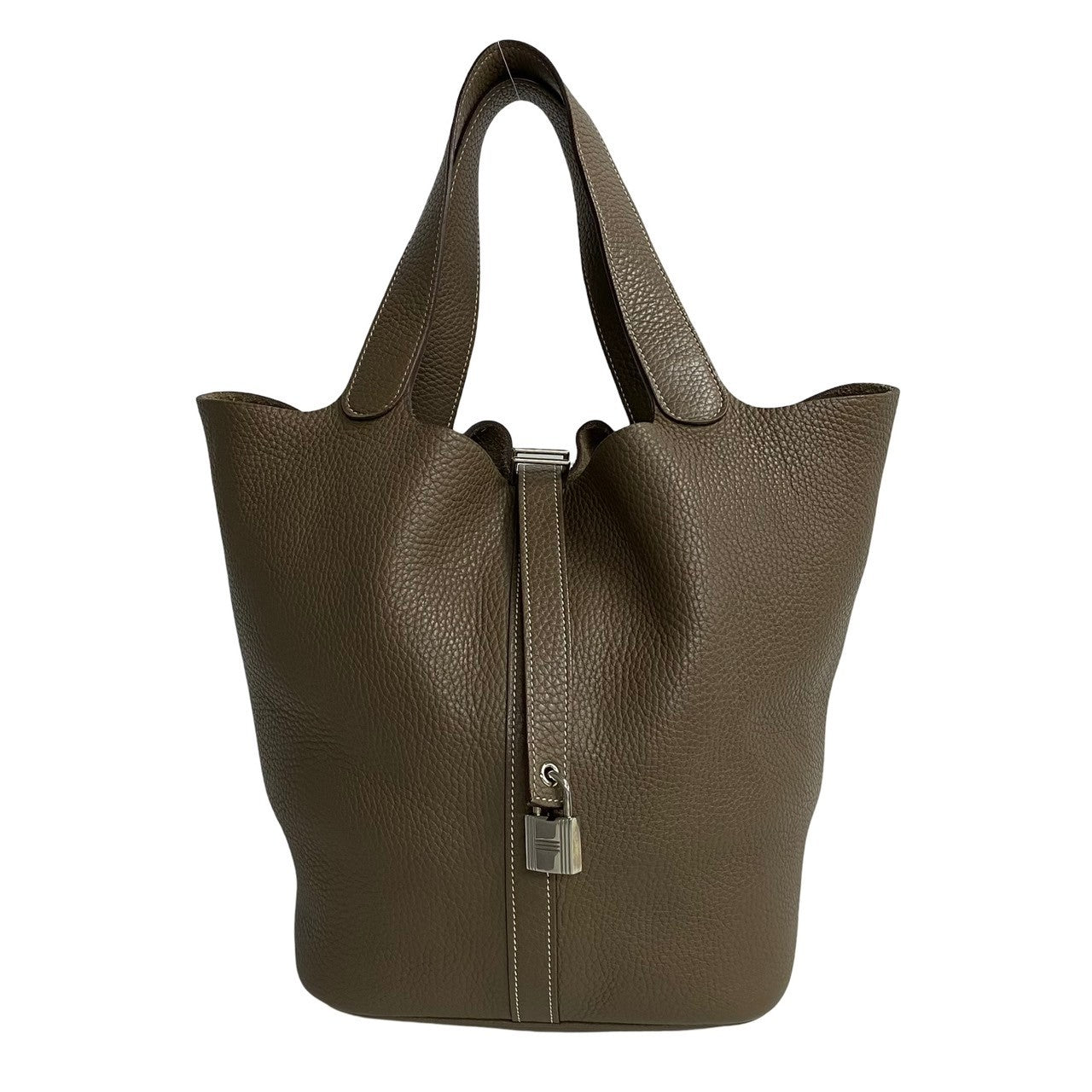 HERMES Handbag leather gray Picotan Lock GM