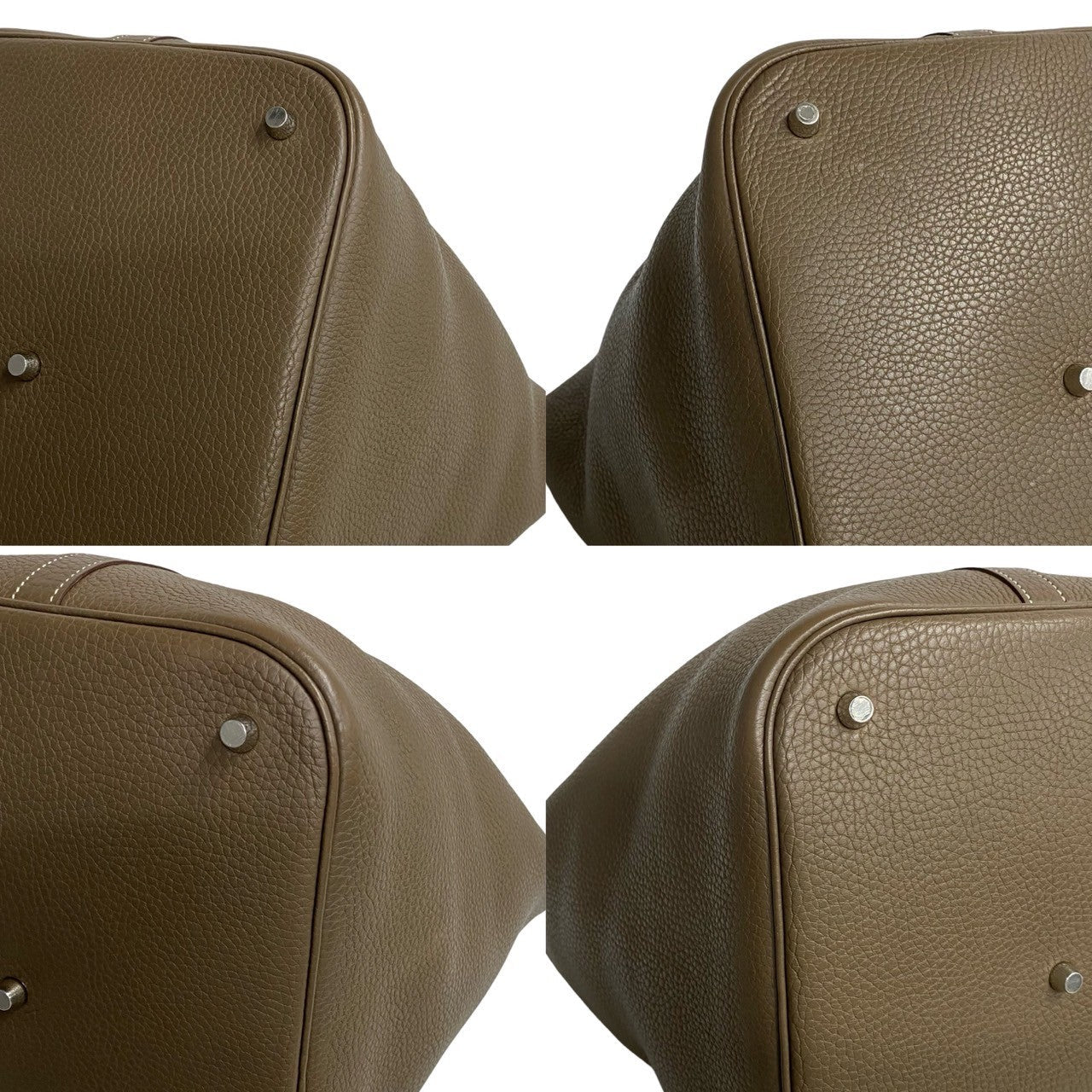 HERMES Handbag leather gray Picotan Lock GM