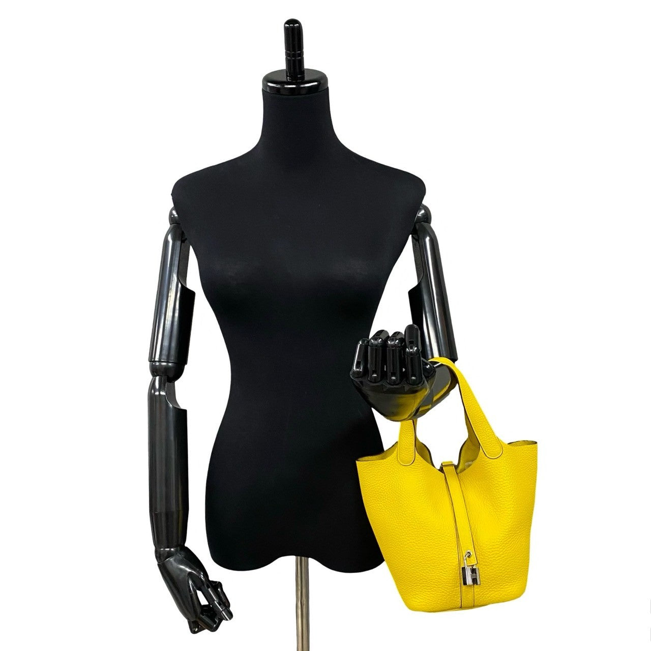 HERMES Handbag Taurillon Clemence yellow Picotan Lock PM