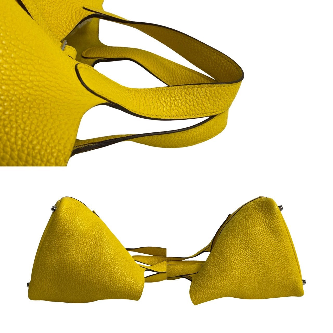 HERMES Handbag Taurillon Clemence yellow Picotan Lock PM