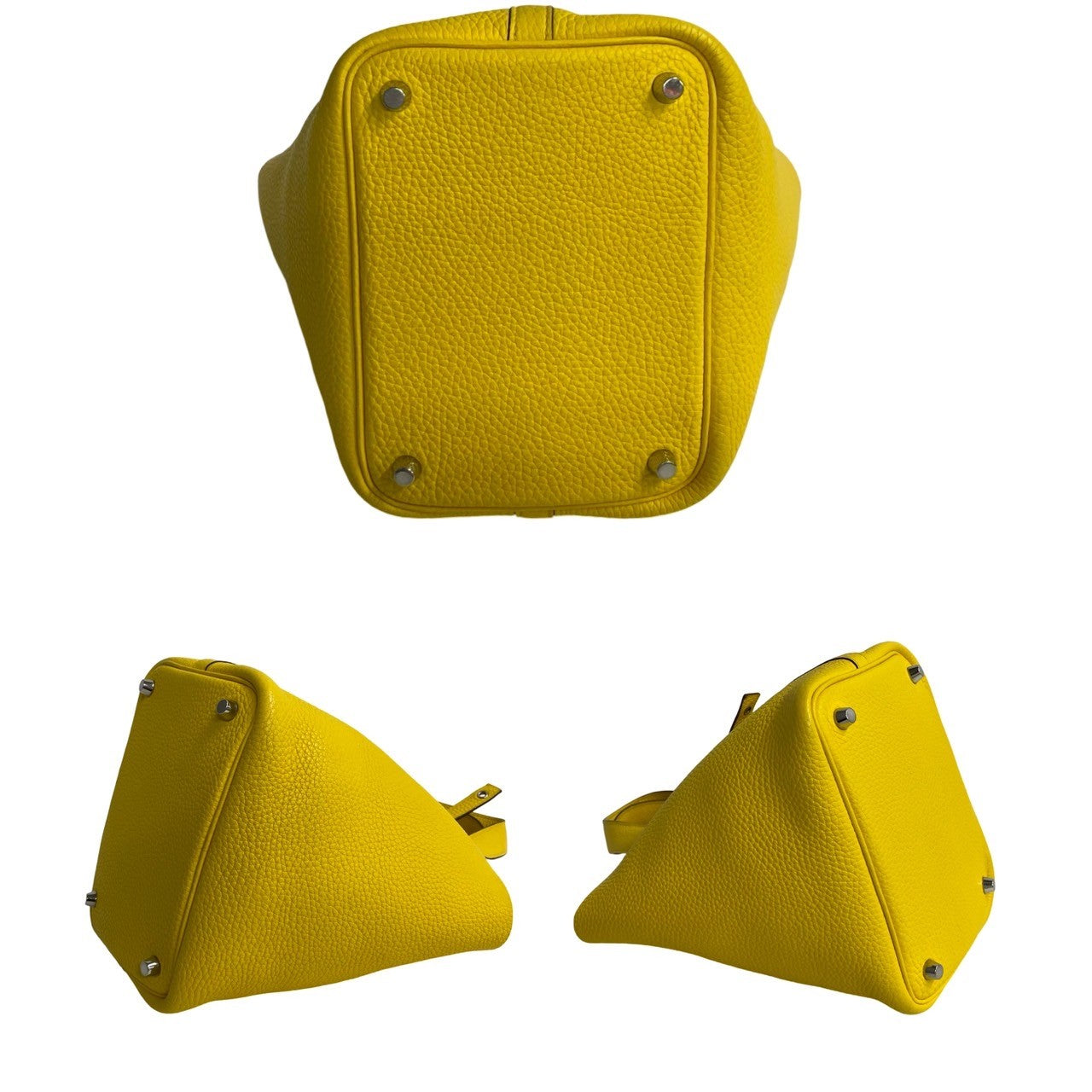 HERMES Handbag Taurillon Clemence yellow Picotan Lock PM