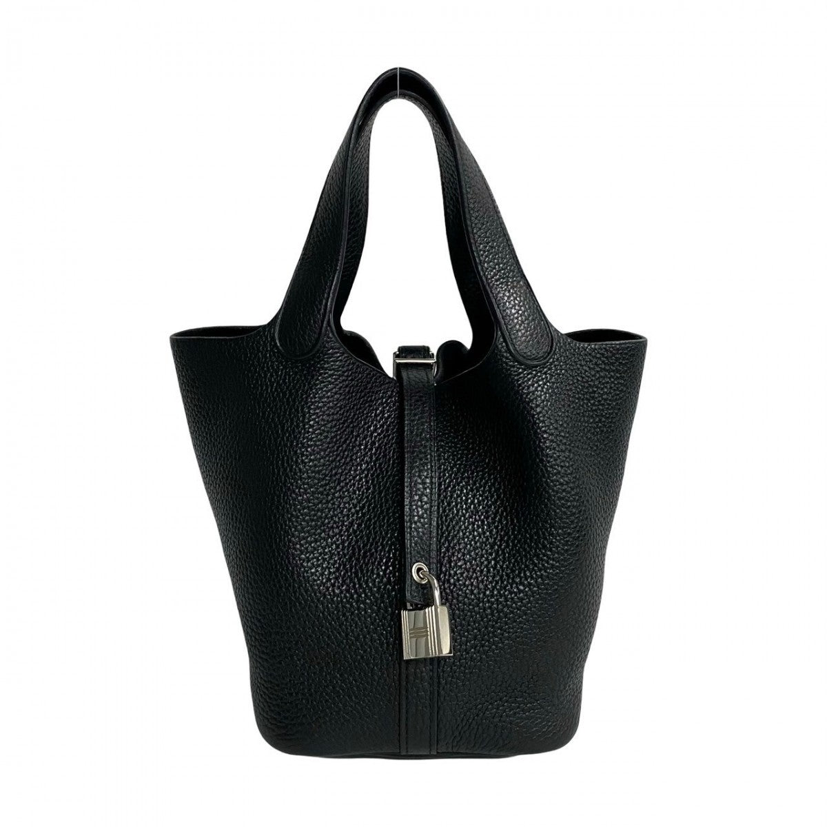 HERMES Handbag Taurillon Clemence black Picotan Lock PM