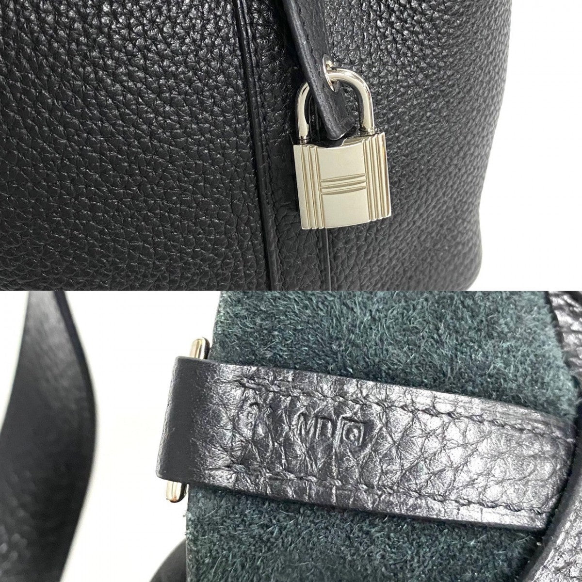 HERMES Handbag Taurillon Clemence black Picotan Lock PM