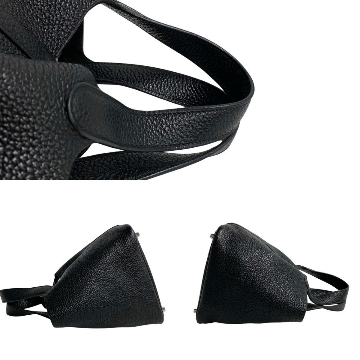 HERMES Handbag Taurillon Clemence black Picotan Lock PM