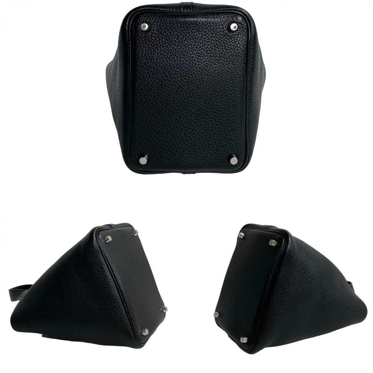 HERMES Handbag Taurillon Clemence black Picotan Lock PM