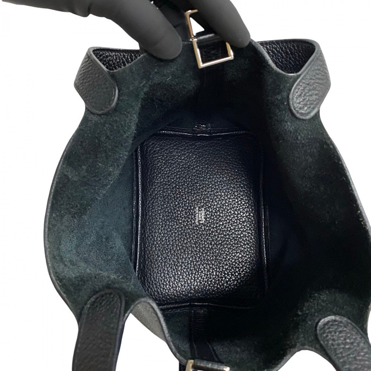 HERMES Handbag Taurillon Clemence black Picotan Lock PM
