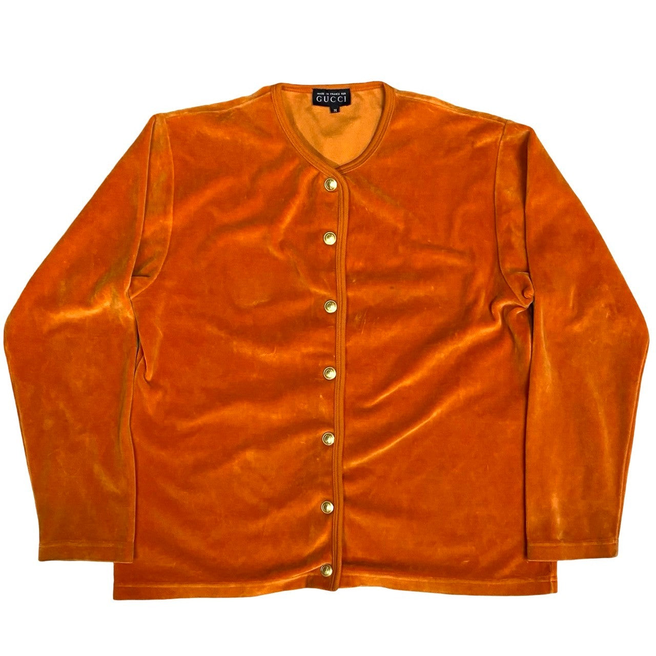GUCCI cardigan cotton Orange Velour Cardigan M