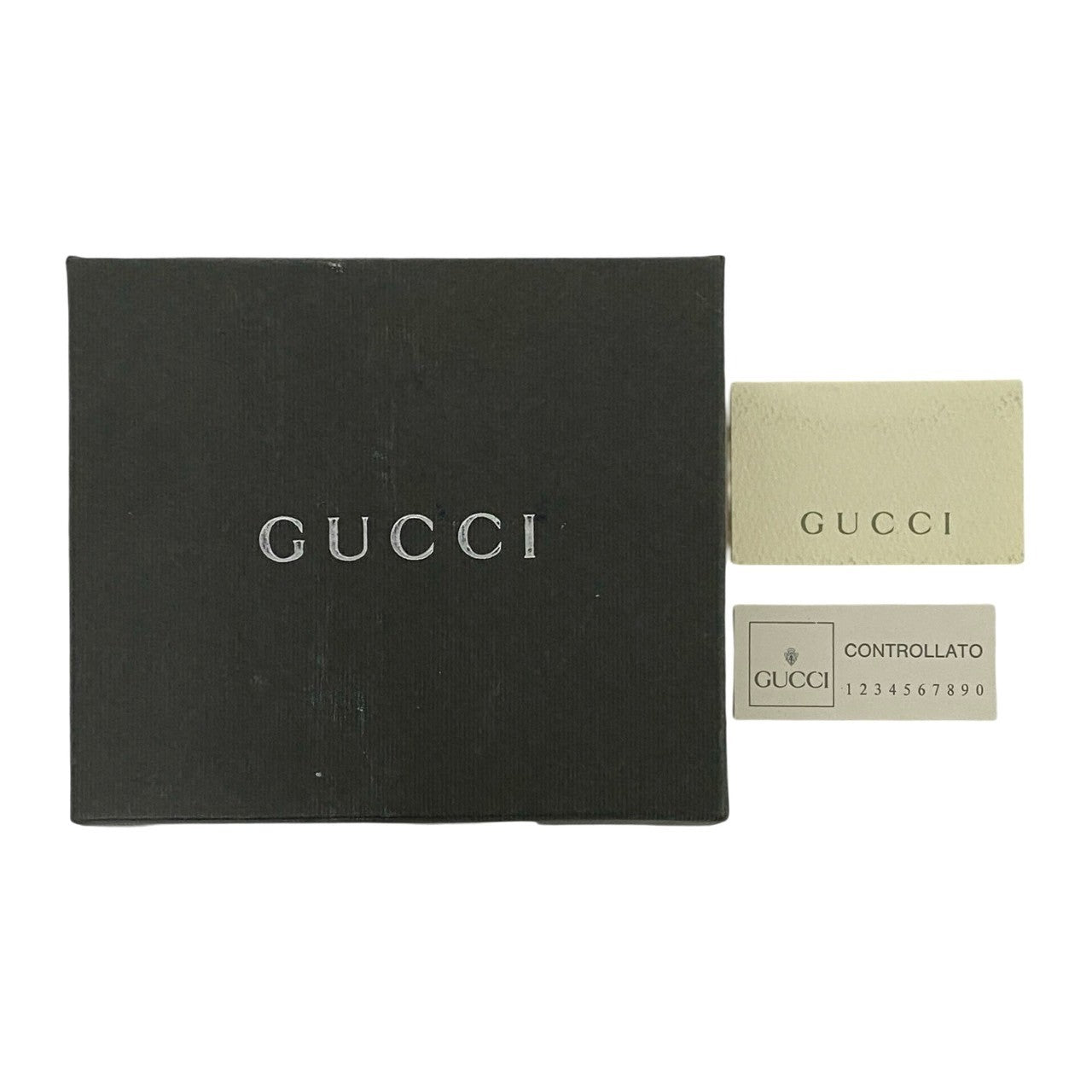 GUCCI Bifold Wallet leather black Bamboo