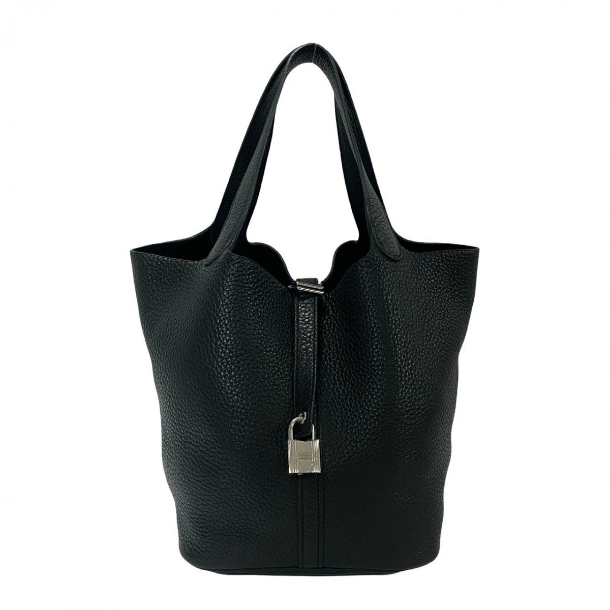 HERMES Handbag Taurillon Clemence black Picotan Lock MM
