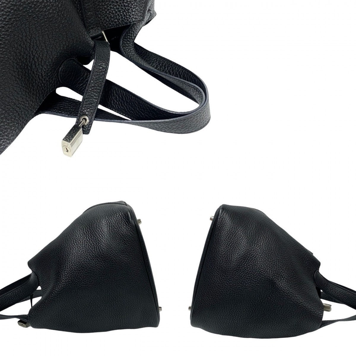 HERMES Handbag Taurillon Clemence black Picotan Lock MM