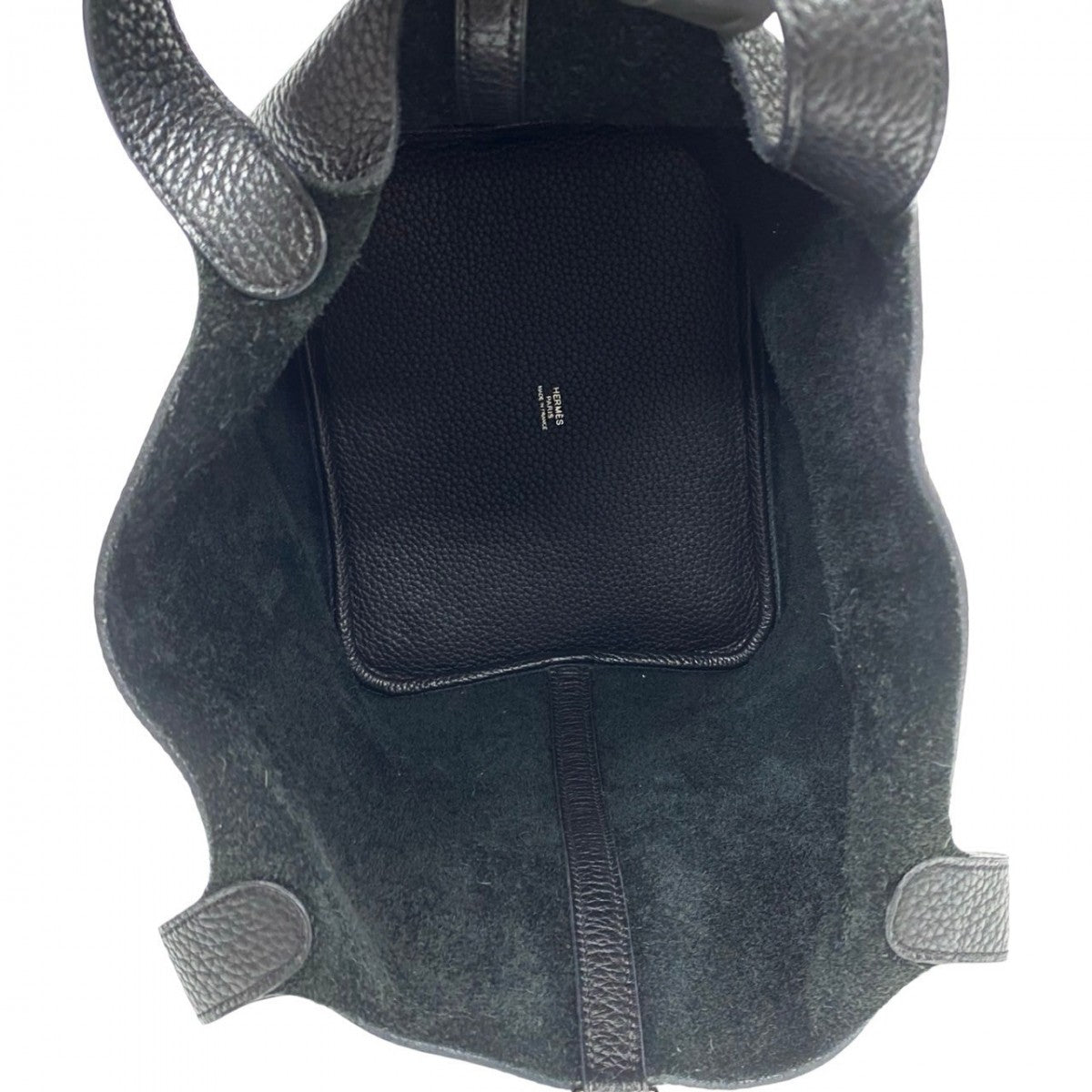 HERMES Handbag Taurillon Clemence black Picotan Lock MM