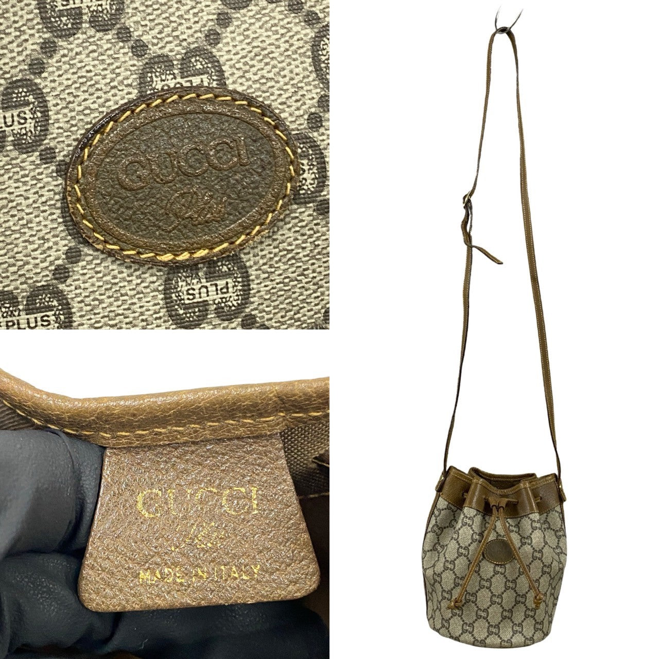 GUCCI Shoulder Bag leather Brown