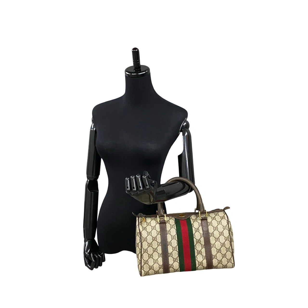 GUCCI Boston Duffel bag leather Brown Sherry line