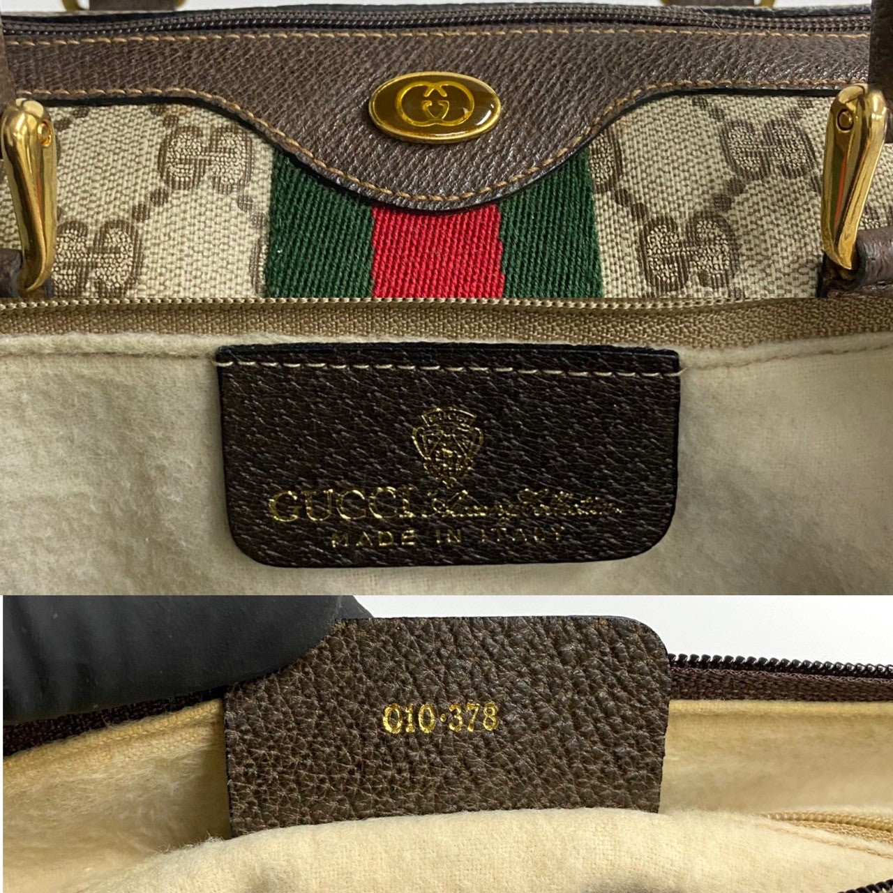 GUCCI Boston Duffel bag leather Brown Sherry line