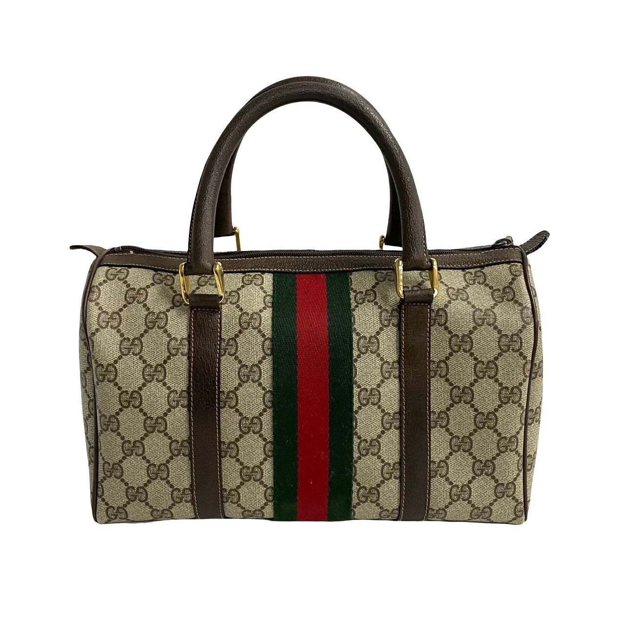 GUCCI Boston Duffel bag leather Brown Sherry line