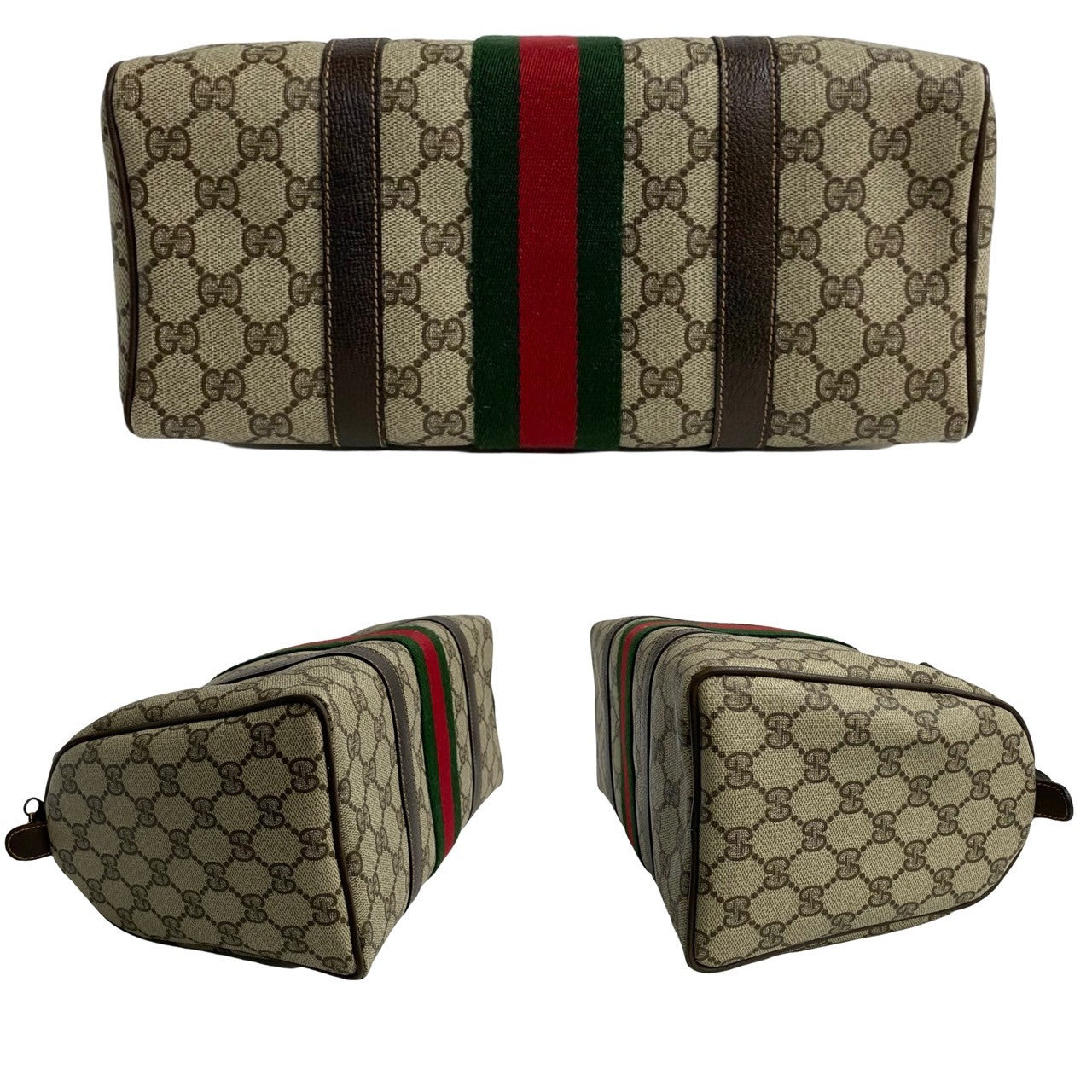 GUCCI Boston Duffel bag leather Brown Sherry line
