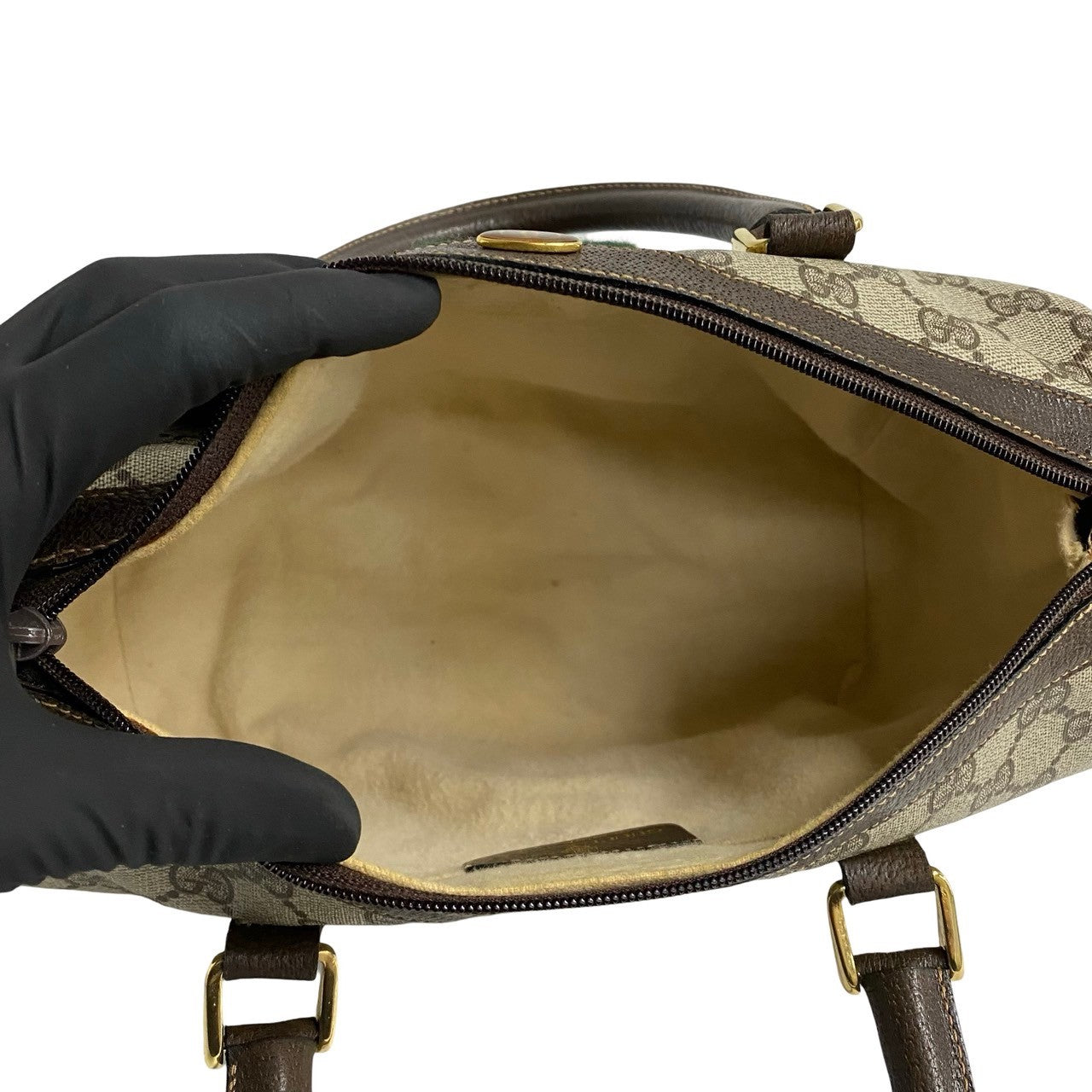 GUCCI Boston Duffel bag leather Brown Sherry line